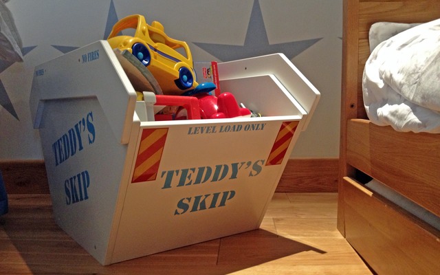 Wooden skip on sale toy box